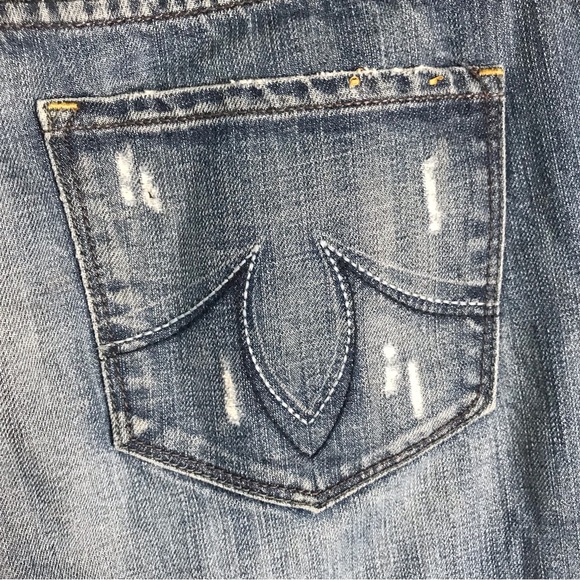 Level 99 Distressed Boyfriend Jeans Size 29 Blue Casual Pockets Cotton - Picture 8 of 12